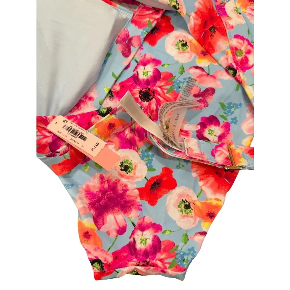 Victoria’s Secret Floral Bikini Set NWT XL High Waist Cheeky Bottom